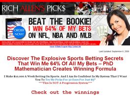 Go to: Sports Betting Systems From The Sports Betting Professor