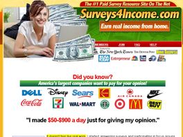 Go to: Surveys4income-75% Commission-pro Pitch Page-strong Conversion.