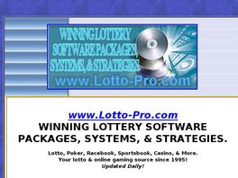 Go to: 237 New! Proven Lottery Systems & Software. Download : Lotto-Pro.com.