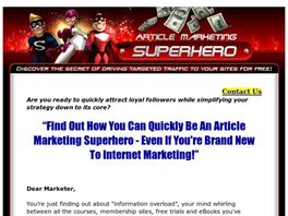 Go to: Article Marketing Superhero.