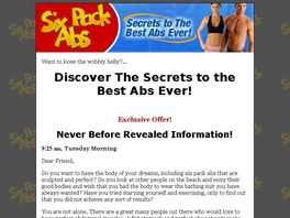 Go to: Six Pack Abs - Secrets To The Best Abs Ever