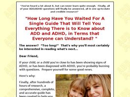 Go to: Attention Deficit Disorder A To Z.