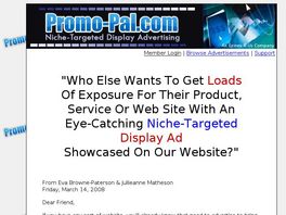 Go to: Promo-pal Targeted Advertising Services