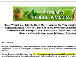Go to: Alternative Herbal Remedies.