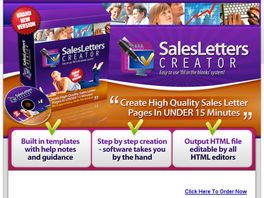 Go to: Ultimate Sales Letter Creator - Build Sales Letters In 15 Minutes!