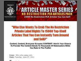 Go to: Article Master Series V3