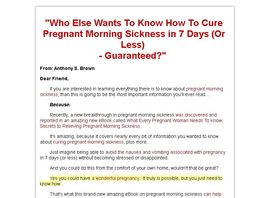 Go to: Secrets to Relieving Pregnant Morning Sickness.