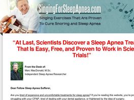 Go to: New & Easy Sleep Apnea Treatment - Singing Exercises!