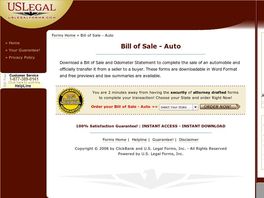 Go to: Bill Of Sale - Auto.