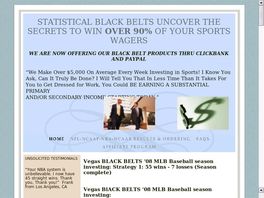 Go to: Black Belt Group Releases 3 Systems To Win 90% Of Your Sports Wagers.