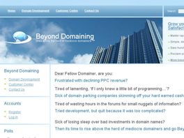 Go to: Beyond Domaining - Domain Development And Content Mini-sites
