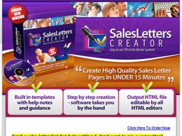 Go to: Sales Letter Creator - Create Sales Letters In 15 Minutes Or Less!