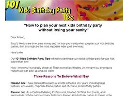 Go to: 101 Kids Birthday Party Tips