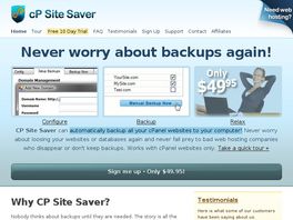 Go to: CPSiteSaver - Automated Website & MySQL Backup Software.