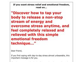 Go to: Ultimate Stress Relief With Eft Emotional Freedom Technique.