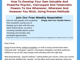 Go to: Developing Psychic Powers