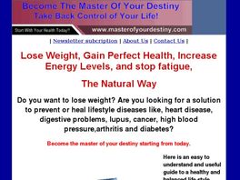 Go to: Master Of Your Destiny 1: Take Control Of Your Health.