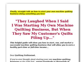 Go to: How To Start Your Own Machine Quilting Business