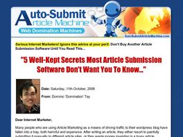 Go to: Recurring! Only Article Submitter That Submits To Ezinearticles.com!