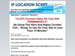 Go to: PHP Script For Geo-targetting Salespages: Increase Conversions 12-23%!
