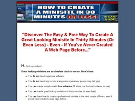 Go to: How To Create Minisite In 30 Minuites Or Less.