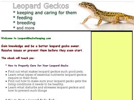 Go to: Leopard Gecko Keeping And Care.