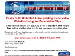 Go to: Video Website Builder - Easily Create Money Making Video Websites