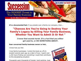 Go to: 75% Payout!~ Succession: The Biggest Threat To Your Family Business