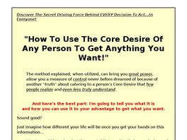 Go to: The Secret Core Desire.