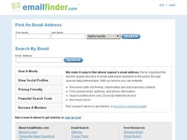 Go to: EmailFinder.com Is Now PeopleSearchAffiliates.com.