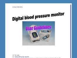 Go to: Digital Blood Pressure and Heart Rate Monitor - User Guidelines