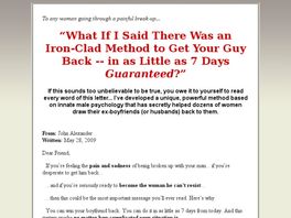 Go to: How To Get A Guy Back In As Little As 7 Days