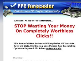 Go to: Ppc Forecaster = Pay Per Click Profits.