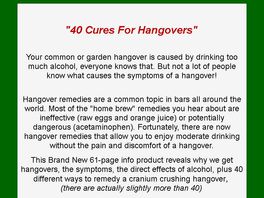 Go to: 40 Cures For Hangovers - A Binge Drinkers Guide to Self Preservation