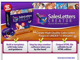 Go to: Create Sales Letters - Create Sales Letters Within 15 Minutes!