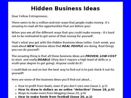Go to: Hidden Business Ideas Letter