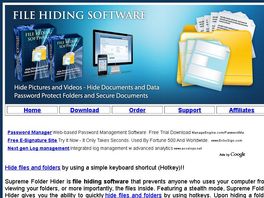 Go to: Hide Files - Hide Folders - Hide Videos - Hide Pictures
