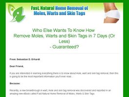 Go to: Fast Natural Home Removal Of Moles, Warts & Skin Tags