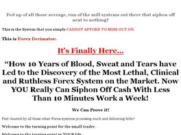 Go to: Forex Decimator - Converting 1 In 8 At Launch!