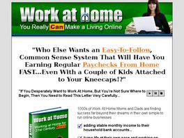 Go to: Work At Home Course - 75% Payout + Cash Bonuses.