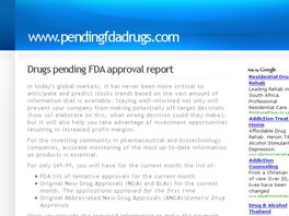 Go to: Drugs Pending Fda Approval Report.