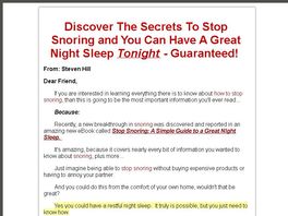 Go to: Stop Snoring: A Simple Guide to a Great Night Sleep
