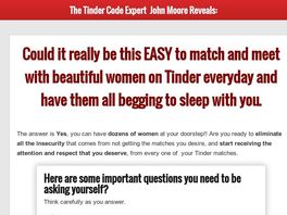 Go to: The Tinder Code - Dating Advice - High Converting Copy Page