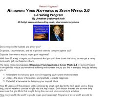 Go to: Regaining Your Happiness In Seven Weeks E-training Program