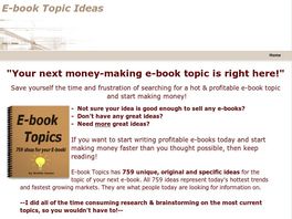 Go to: Topics & Ideas For E-books.