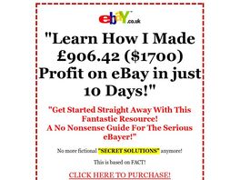 Go to: Learn How I Made Over $1700 Profit On eBay(R) In 10 Days And 2 Items!