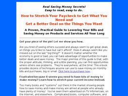 Go to: Real Money Saving Secrets - How to Lower Your Bills, Save on Purchases