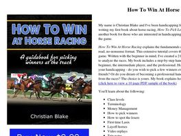 Go to: How To Win At Horse Racing - Ebook