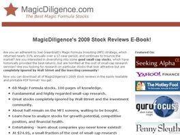 Go to: MagicDiligence - The Best Stocks in Magic Formula Investing