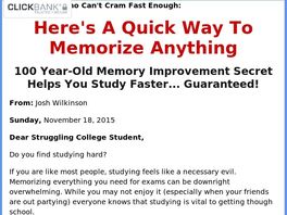 Go to: New Memory Improvement Offer For Students